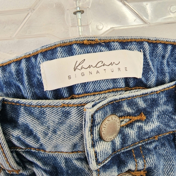 KanCan Signature Size M Distressed Button Fly High Rise Denim Mini Skirt - Picture 5 of 7